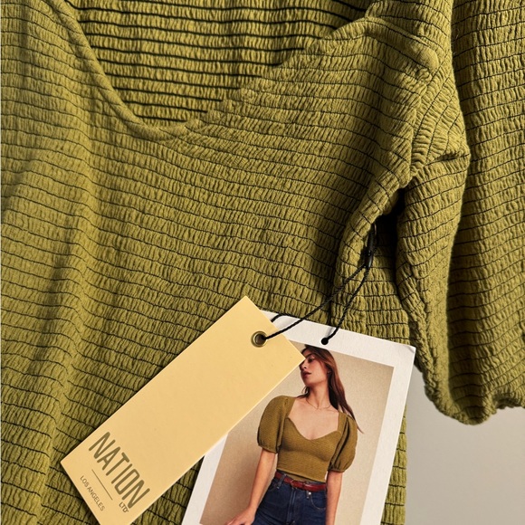 NATION LTD Bianca 80’s Smocked Tee - Picture 7 of 7